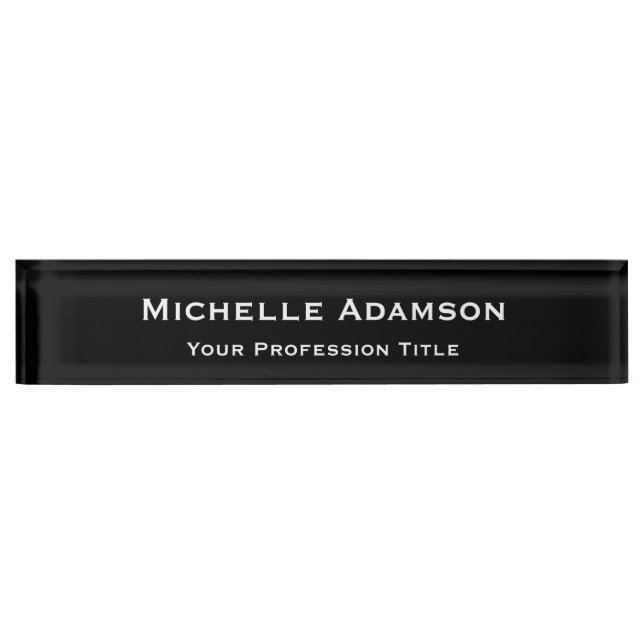Black Colour Professional Plain Modern Nameplate (Front)