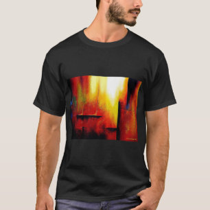 Black Colour Template Modern Abstract Art Painting T-Shirt
