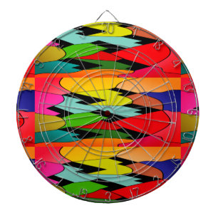 Black colour with art design in the middle         dartboard