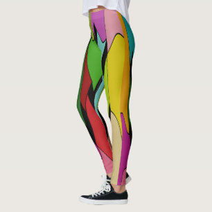 Black colour with art design in the middle  leggings