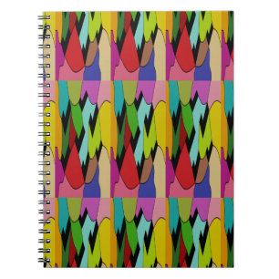 Black colour with art design in the middle     notebook