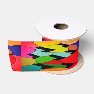 Black colour with art design in the middle satin ribbon