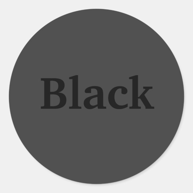 Black Colour Word  on Dark Grey Stickers (Front)