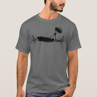 Black coloured I love Parasailing Heartbea T-Shirt