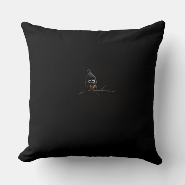 black coloured Throw Pillow (Front)