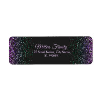 Black Colourful Glitter Accent