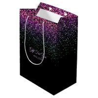 Black Colourful Glitter Accent