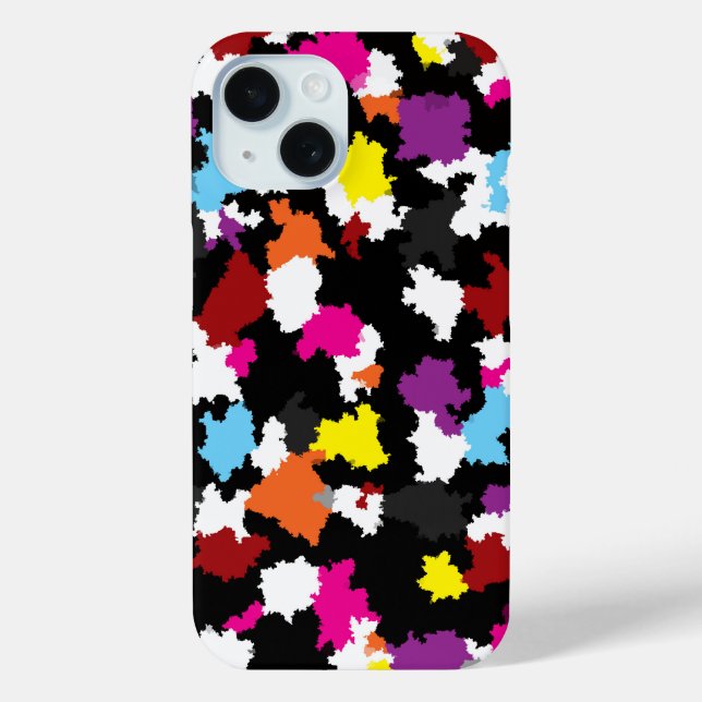 Black Colourful Irregular Abstract Case-Mate iPhone Case (Back)