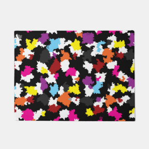 Black Colourful Irregular Abstract Doormat