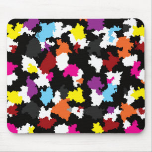 Black Colourful Irregular Abstract Mouse Mat