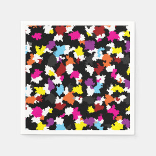 Black Colourful Irregular Abstract Napkin