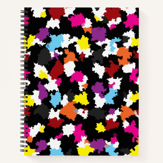 Black Colourful Irregular Abstract Notebook (Front)