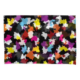 Black Colourful Irregular Abstract Pillowcase