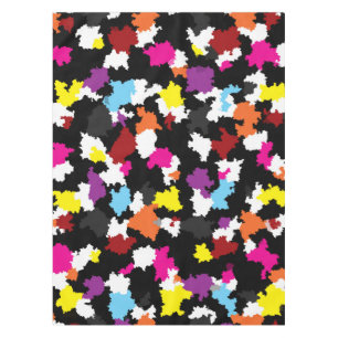 Black Colourful Irregular Abstract Tablecloth