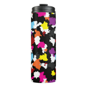 Black Colourful Irregular Abstract Thermal Tumbler