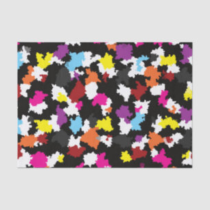 Black Colourful Irregular Abstract Tissue Paper