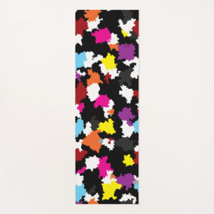 Black Colourful Irregular Abstract Yoga Mat