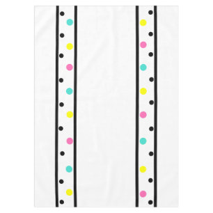 Black Colourful Polka Dots Tablecloth