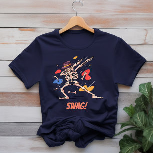 Black Colourful Skull Pose T-shirt