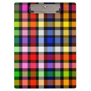 Black Colourful Twill Plaid Tartan Design Clipboard