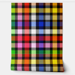 Black Colourful Twill Plaid Tartan Design Wallpaper