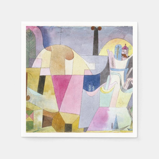 Black Columns in a Landscape 1919 by Paul Klee Napkin (Front)