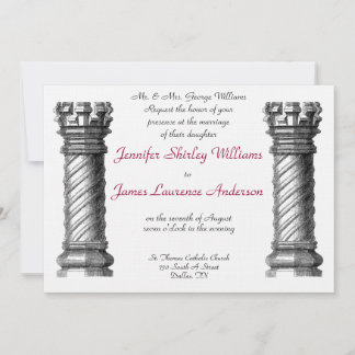 Black Columns Wedding Invitation