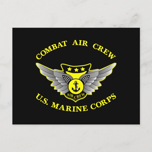 Black Combat Air Crew Postcard (Front)