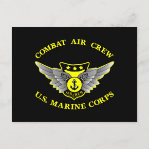 Black Combat Air Crew Postcard