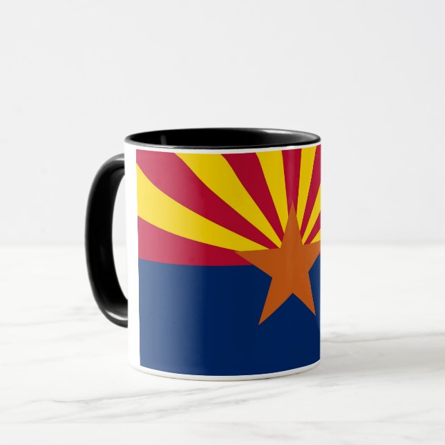 Black Combo Mug with flag of Arizona, USA (Front Left)