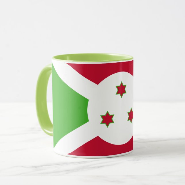 Black Combo Mug with flag of Burundi (Front Left)