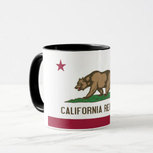 Black Combo Mug with flag of California, USA