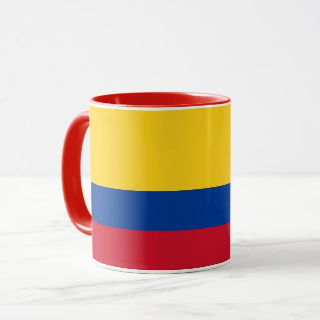 Black Combo Mug with flag of Colombia (Front Left)