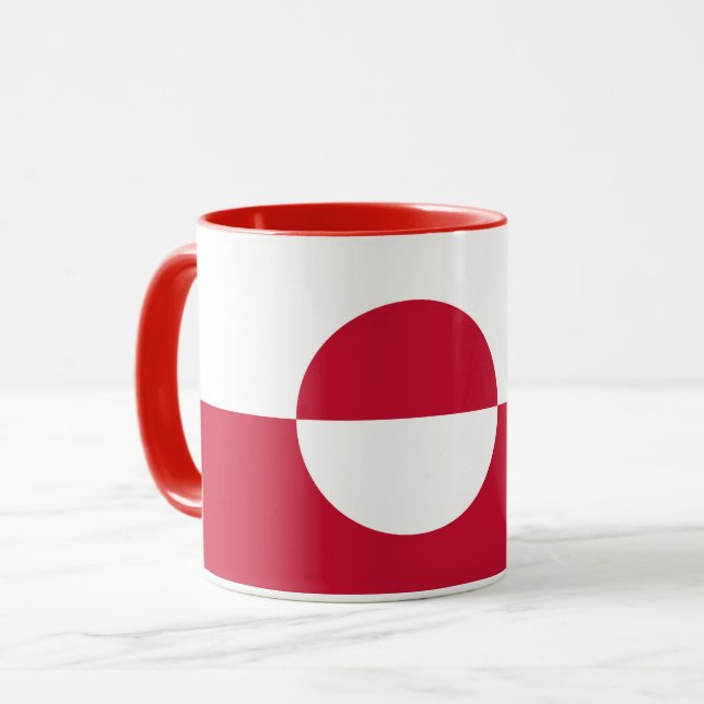 Black Combo Mug with flag of Greenland (Front Left)