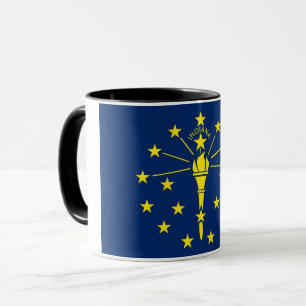 Black Combo Mug with flag of Indiana, USA
