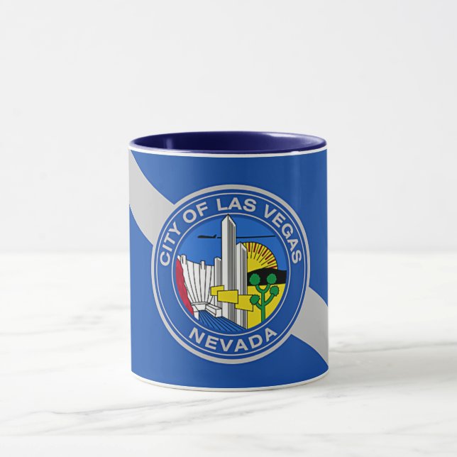 Black Combo Mug with flag of Las Vegas, USA (Center)