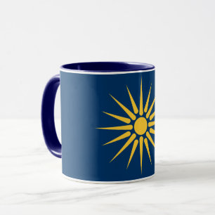 Black Combo Mug with flag of Macedonia, Greece