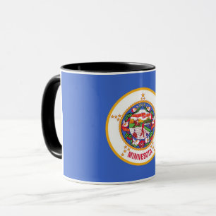 Black Combo Mug with flag of Minnesota, USA