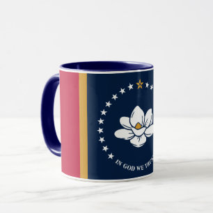 Black Combo Mug with flag of Mississippi, USA
