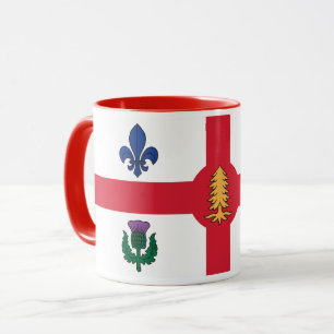 Black Combo Mug with flag of Montreal, Quebec