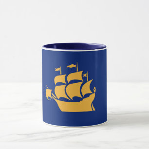 Black Combo Mug with flag of Quebec City