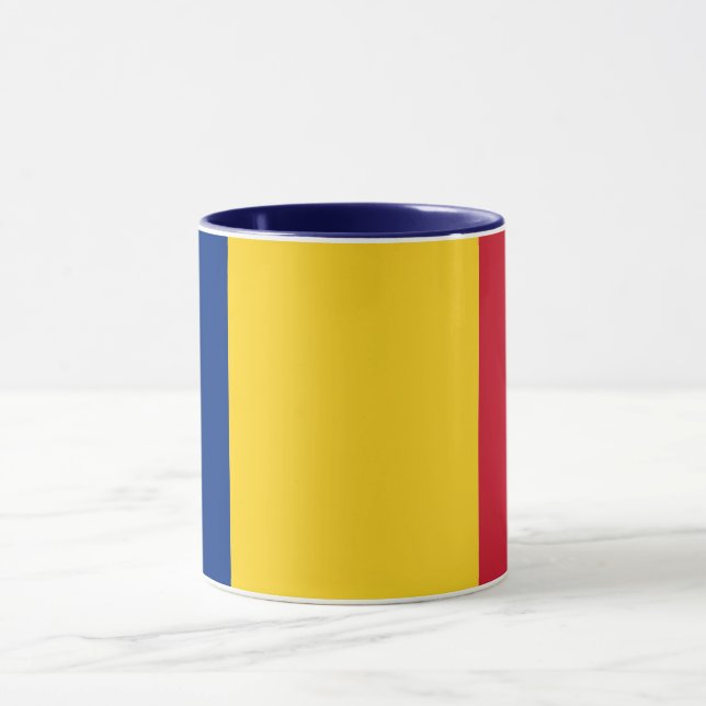 Black Combo Mug with flag of Romania (Center)