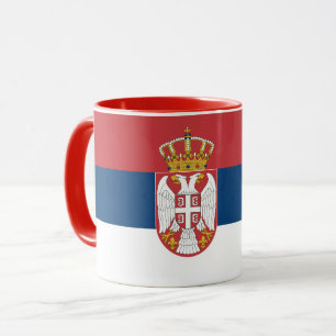 Black Combo Mug with flag of Serbia