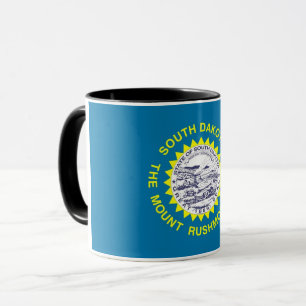 Black Combo Mug with flag of South Dakota, USA
