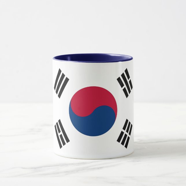 Black Combo Mug with flag of South Korea (Center)