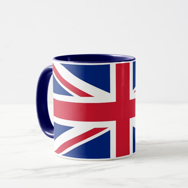 Black Combo Mug with flag of United Kingdom (Front Left)