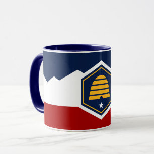 Black Combo Mug with flag of Utah State, USA