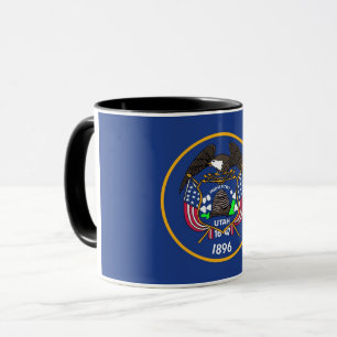 Black Combo Mug with flag of Utah, USA