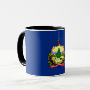 Black Combo Mug with flag of Vermont, USA