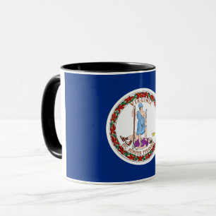 Black Combo Mug with flag of Virginia, USA